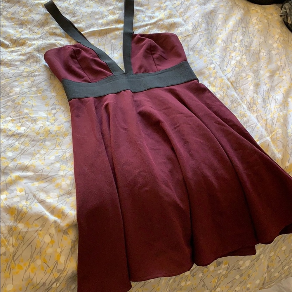 Dark Purple Maroon party dress